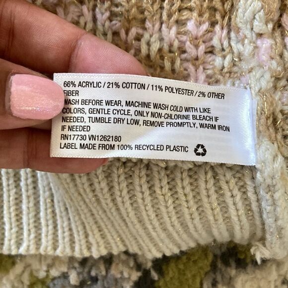 Toddler Winter Fairisle Cardigan Sweater Cream size 2T - Picture 4 of 4